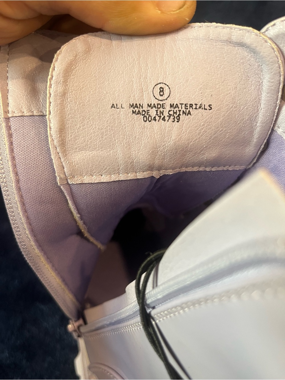 Lace-Up Patent Combat Boots - Light Lilac - Picture 5 of 8